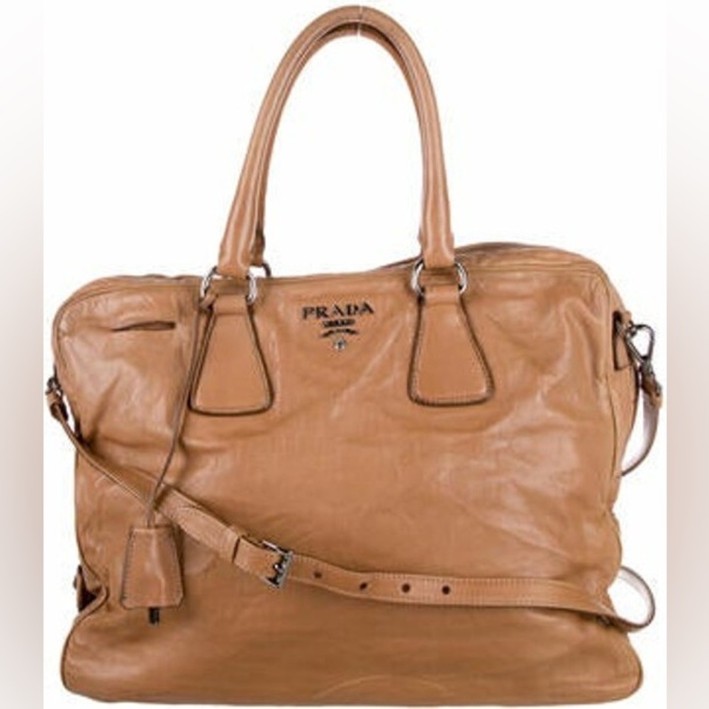 Vintage Prada Nappa Antique Handle Crossbody Bag